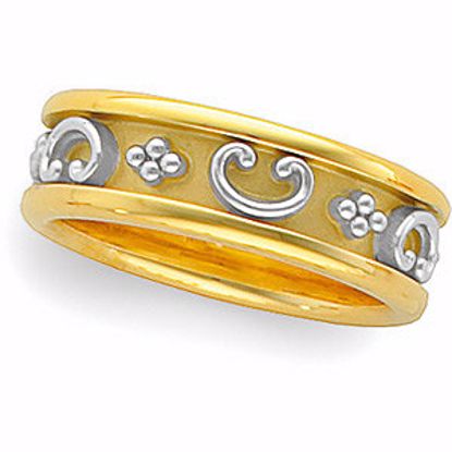 50231:252649:P 14kt Yellow/14kt White Etruscan-Inspired Band