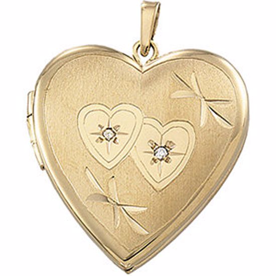 21829:240987:P Heart Locket with Diamond Accent