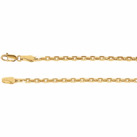 CH525:242080:P 14kt Yellow 2.5mm Diamond-Cut Cable 18" Chain
