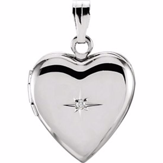 21966:241006:P Sterling Silver .01 CTW Diamond Heart Locket