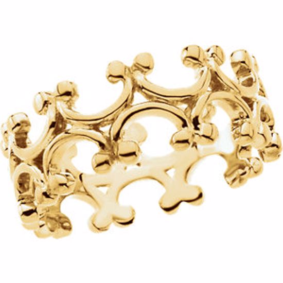 5132:244614:P 10kt Yellow 7.5mm Fashion Design Band Size 7