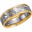 50316:266754:P 14kt White & Yellow 6.75mm Design Band Size 12