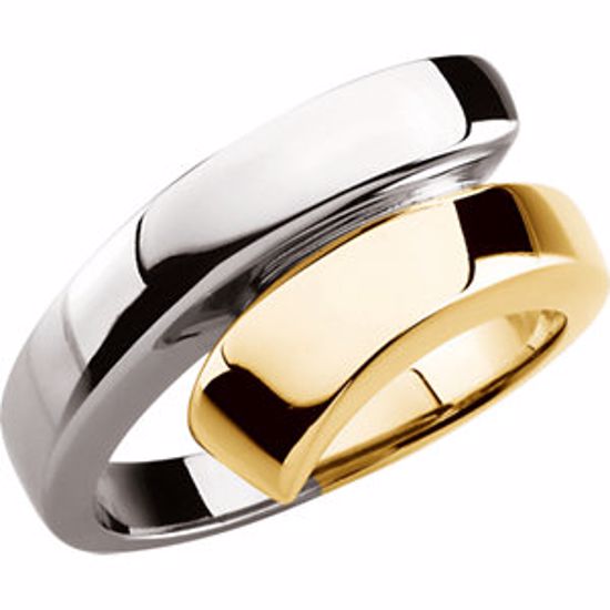 50273:267319:P 14kt Yellow & White Bypass Ring 