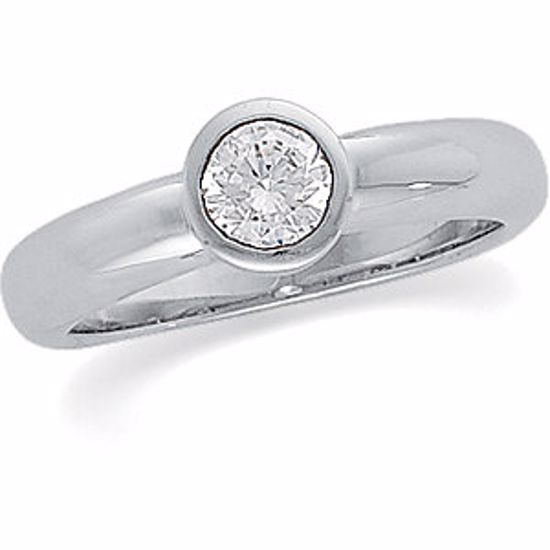 60251:253494:P Platinum 1/2 CTW Diamond Round Solitaire Engagement Ring