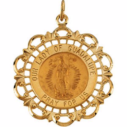 R41391:254399:P 14kt Yellow 31x26.5mm Our Lady of Guadalupe Medal