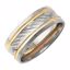 50408:277038:P 14kt White & Yellow Design 7mm Band Size 11