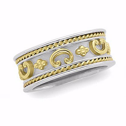 50234:280780:P 14kt White/14kt Yellow Etruscan-Inspired Band