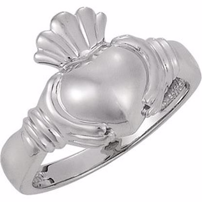 50296:272087:P 14kt White Ladies Claddagh Ring