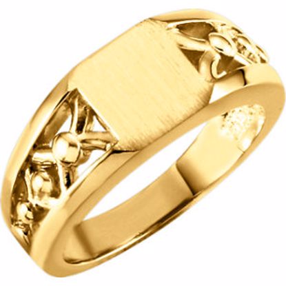 50445:294737:P 14kt Yellow Ladies' Signet Ring