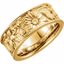 50404:285670:P 10kt Yellow 8.5mm Floral Design Band Size 6