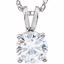 63264:289963:P 14kt White 6mm Round Forever Classic™ Moissanite 18" Necklace