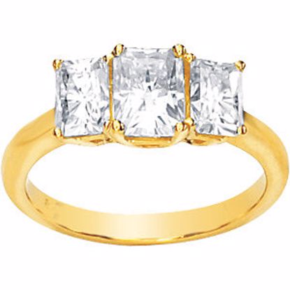 63197:289369:P 14kt White Forever Classic&trade; Moissanite 3-Stone Anniversary Ring