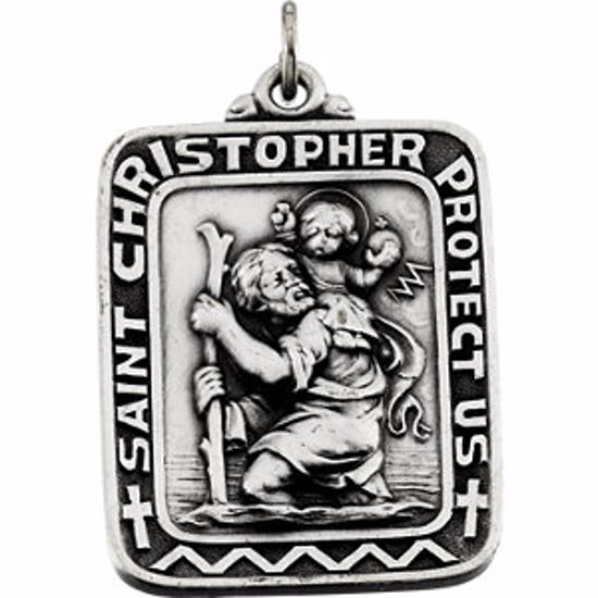 R41516:304523:P Sterling Silver 31.5x25.75 St. Christopher Medal