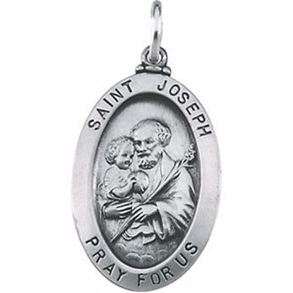 R5038:304383:P Sterling Silver 23.5x16.25mm St. Joseph Oval Medal