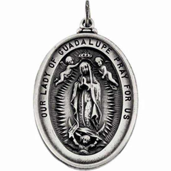 R41563:304415:P Sterling Silver 34.25x25.75 Our Lady Of Guadalupe Medal