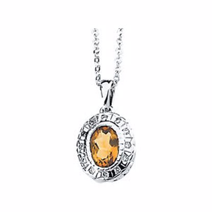 63563:297538:P Genuine Citrine & Diamond Necklace