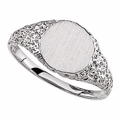5201:6391:P 14kt White Signet Ring