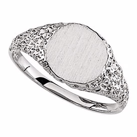 5201:6391:P 14kt White Signet Ring