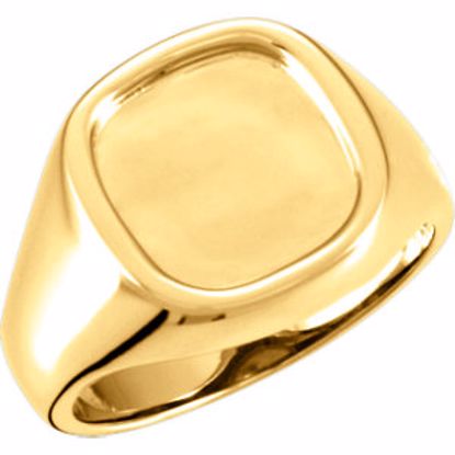 9312:9043:P 14kt Yellow 12mm Men's Signet Ring