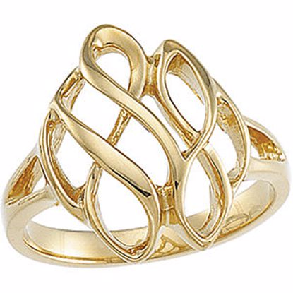 5356:18601:P 14kt Yellow Infinity-Inspired Metal Fashion Ring 