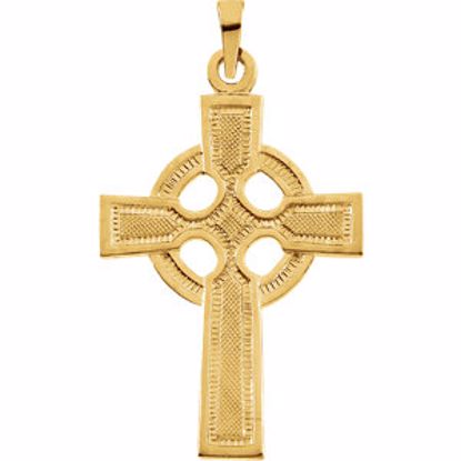 R4040:63158:P 14kt Yellow 28x20mm Celtic Cross Pendant