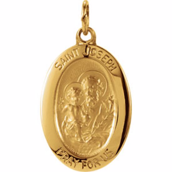 R5038:67330:P 14kt Yellow 18.75x13.5mm St. Joseph Oval Medal