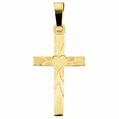 R16154:66931:P Cross with Heart Pendant 