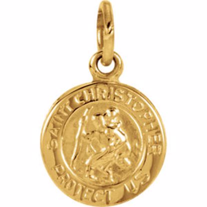 R5024:67327:P 14kt Yellow 8mm St. Christopher Medal