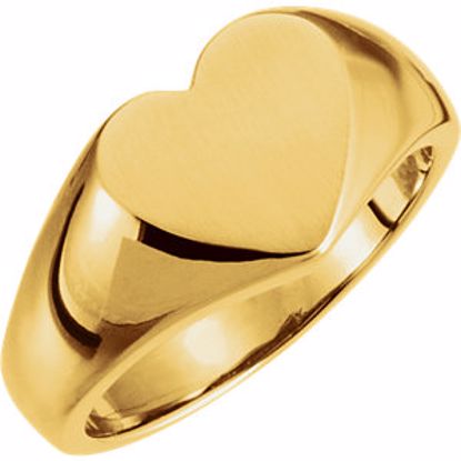 5623:71874:P 14kt Yellow Heart Signet Ring