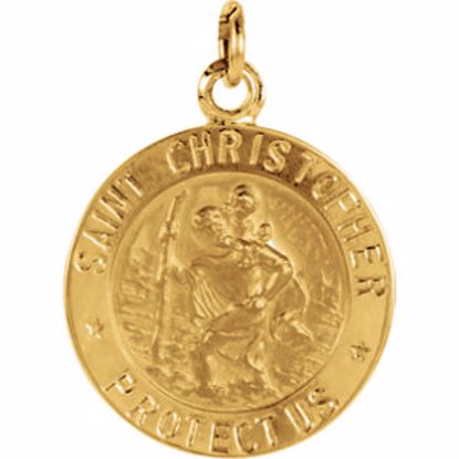 R5024:62440:P 14kt Yellow 14.75mm St. Christopher Medal