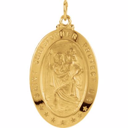 R5023:63215:P 14kt Yellow 29x20mm Oval St. Christopher Medal