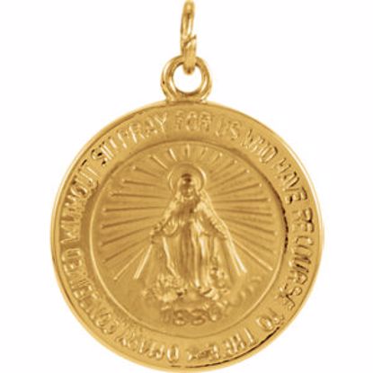 R5019:62443:P 14kt Yellow 14.75mm Miraculous Medal