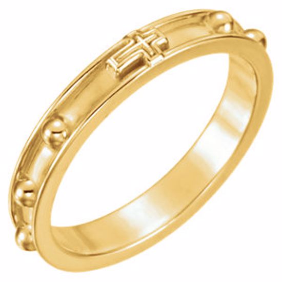 R16604:90583:P 18kt Yellow Rosary Ring Size 6