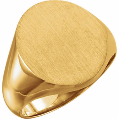 9320:89888:P 18kt Yellow 18x16mm Solid Oval Men's Signet Ring