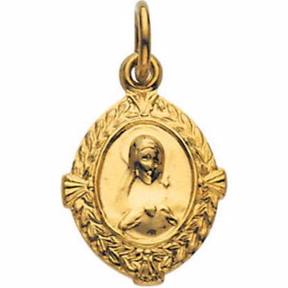 R16472:103743:P 14kt Yellow 12x9mm Immaculate Heart of Mary Medal