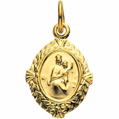 R16468:103745:P 14kt Yellow 12x9mm Scapular Medal