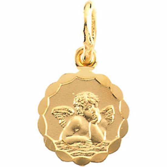 R16486:104037:P 14kt Yellow 8mm Angel Pendant