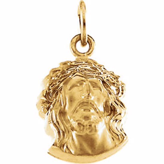 R16435:103790:P 14kt Yellow 19x14mm Face of Jesus Pendant