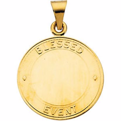 R16432:103649:P 14kt Yellow 19mm Blessed Event Medal