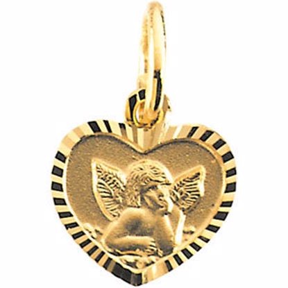 R16478:104011:P 14kt Yellow 7x8mm Angel Pendant 