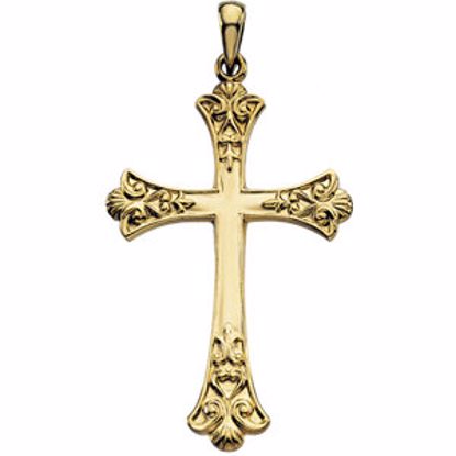 R16193:76133:P 14kt Yellow 38x26mm Cross Pendant