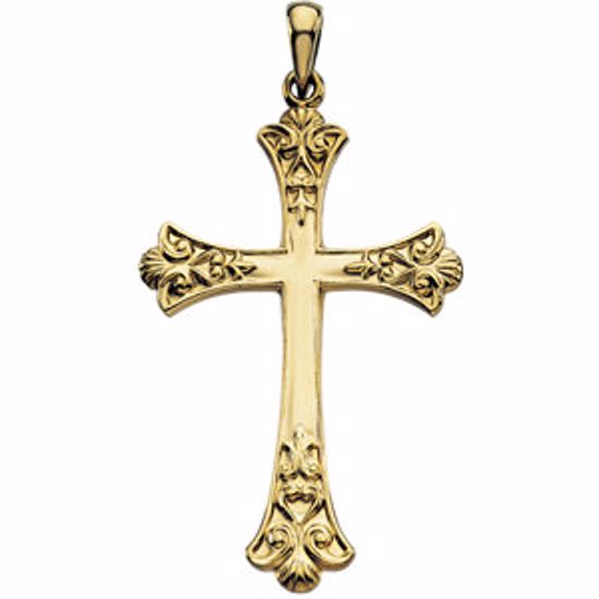 R16193:76133:P 14kt Yellow 38x26mm Cross Pendant