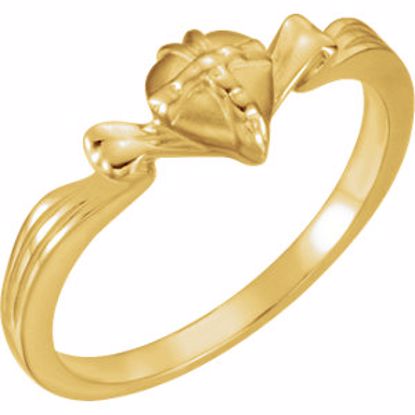 R16608:78098:P 10kt Yellow The Gift Wrapped Heart® Ring Size 6