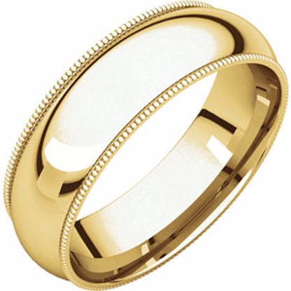 MGR12:113138:P 10kt Yellow 6mm Milgrain Comfort Fit Band
