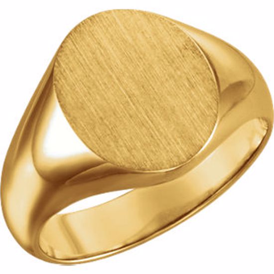 5543:112669:P 18kt Yellow 12x10mm Oval Signet Ring