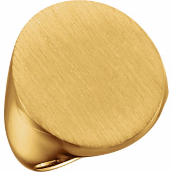 9320:113055:P 18kt Yellow 22x20mm Solid Oval Men's Signet Ring