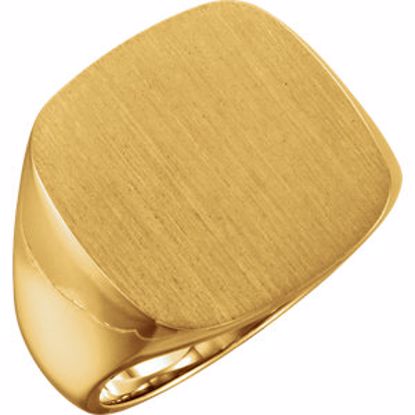 9454:112658:P 14kt Yellow 18mm Men's Solid Signet Ring 