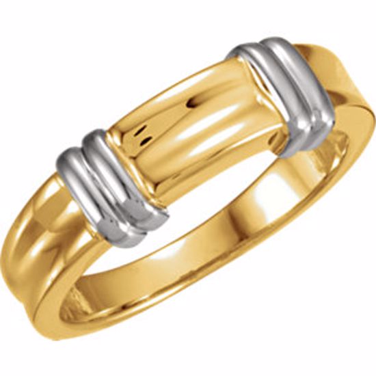 5795:121665:P 14kt Two-Tone 7mm Gents Duo Band
