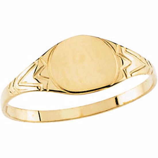 19311:124378:P 14kt Yellow 6mm Youth Signet Ring