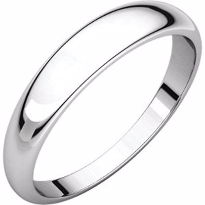 HRT7:148668:P 10kt White 4mm Half Round Tapered Band